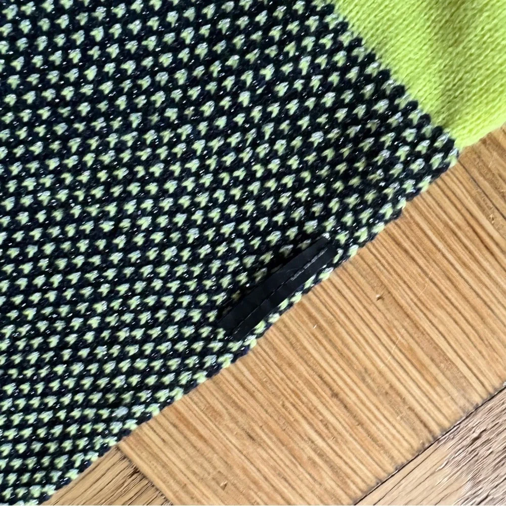 Bimba Y Lola Large Knit Scarf Green Blue Logo